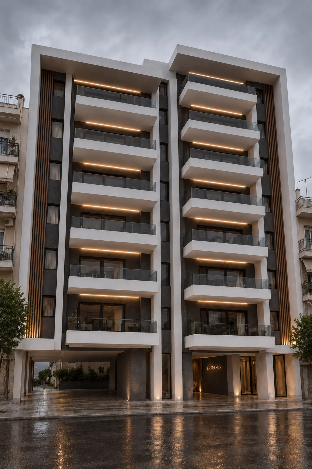 Ηλέκτρας 7–9 · Πρόσοψη μετά τη βροχή