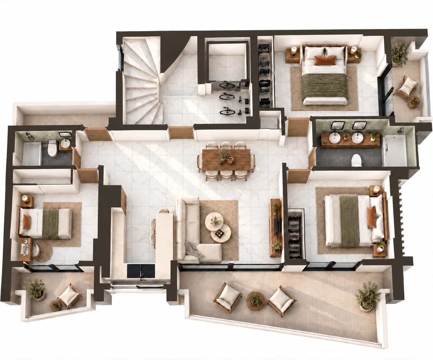Ithakis & Sokratous — Three-dimensional floor plan, image 01
