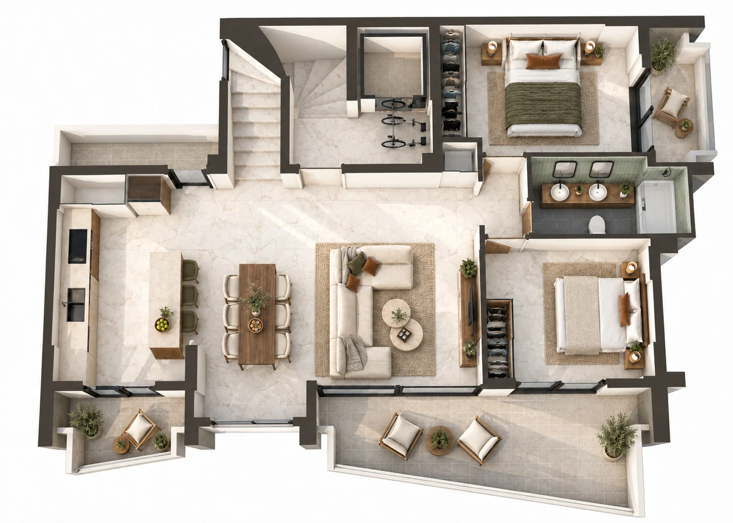 Ithakis & Sokratous — Three-dimensional floor plan, image 02